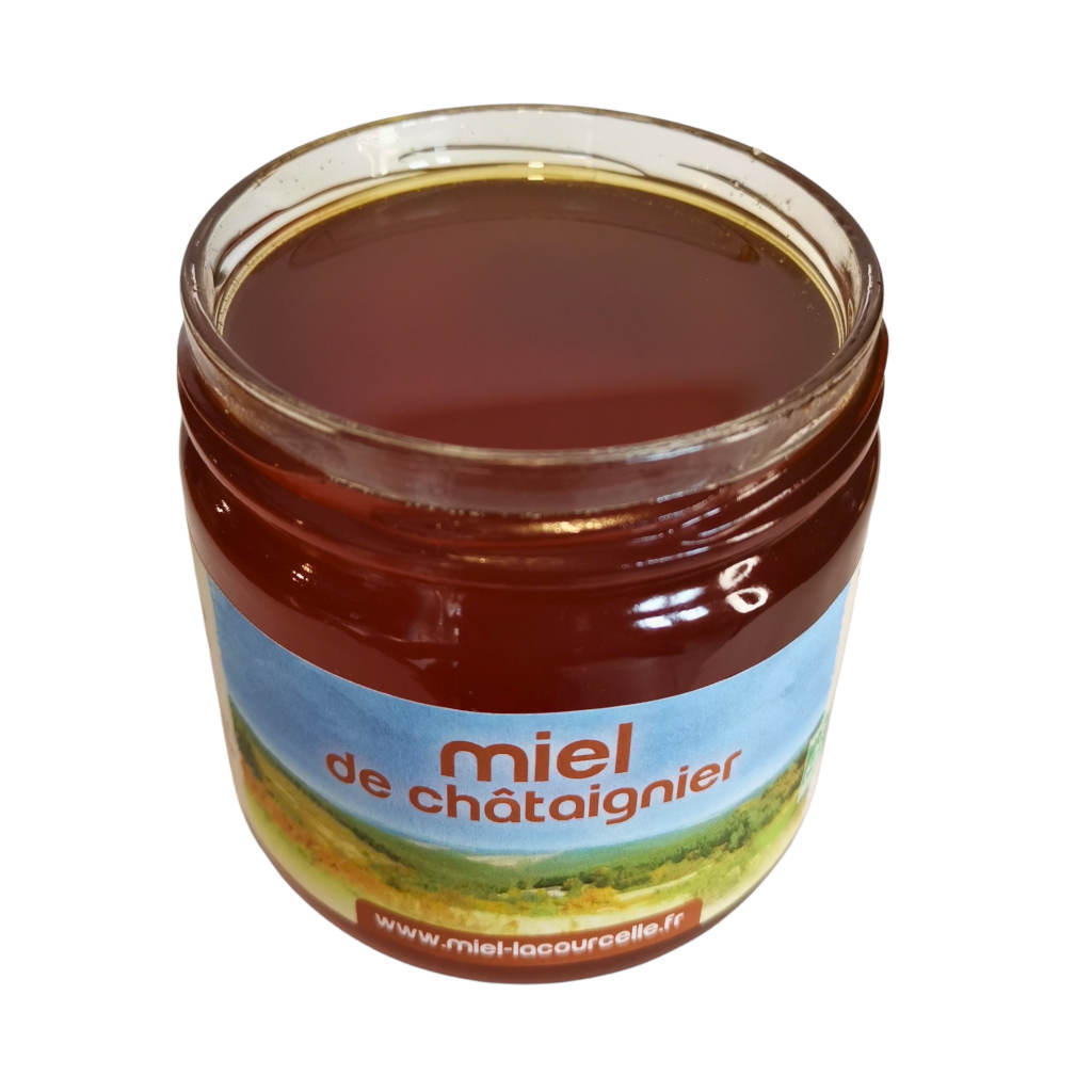 Miel Chataignier pot ouvert Lacourcelle