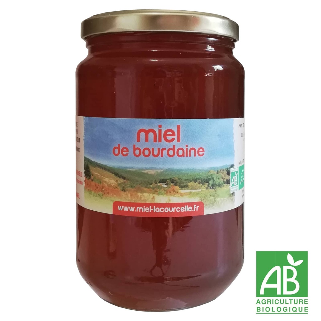 Miel de bourdaine Bio origine France - pot de 1 kg
