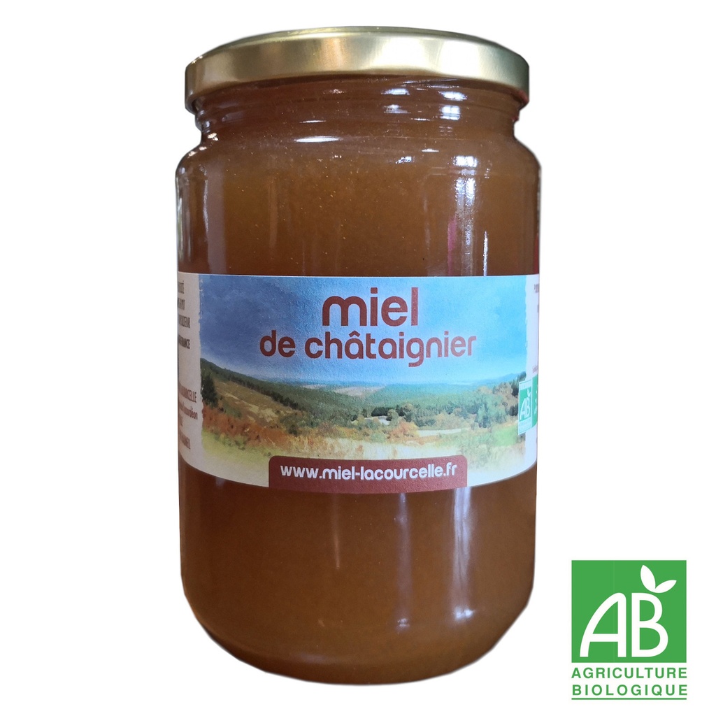 Miel de chataignier Bio origine France - pot de 1 kg